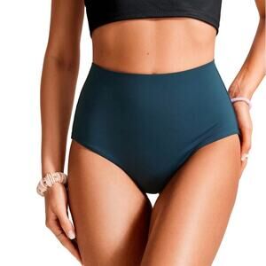 CRZ YOGA High Waisted Bikini Bottom Tummy Control Blue Small NWT Swim